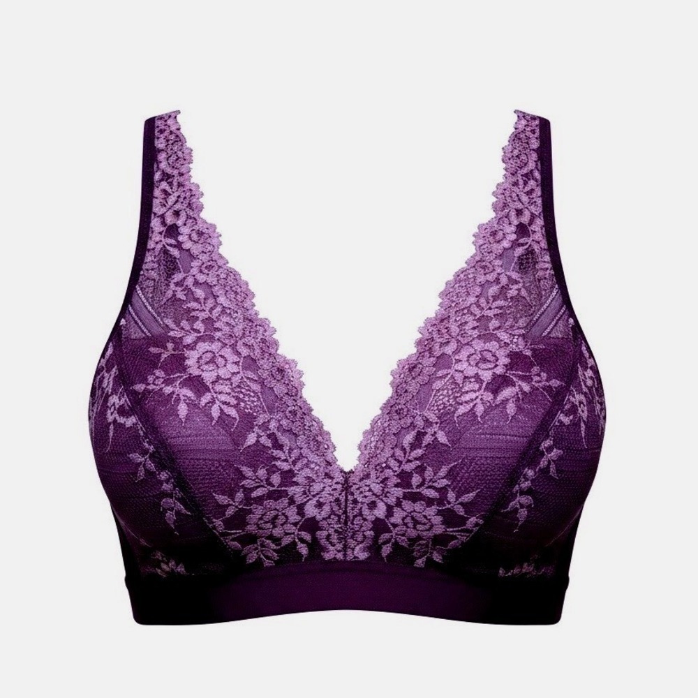 Wacoal Womens Size 36 Wire Free Lace Convertible Bra Italian Plum Purple NWT